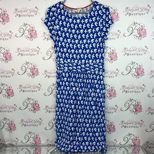 Boden dress birds doves 🕊️ long style Blue and White Bird Pattern maxi Dress